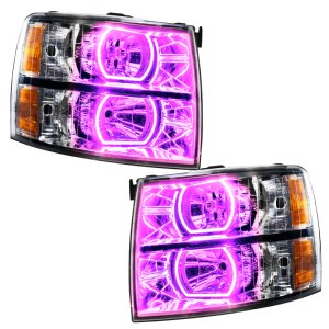 Chevrolet Silverado Headlight Assemblies - ORACLE Lighting - ColorSHIFT w/ BC1 Controller, Chrome Housing - `07-`13